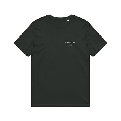 Unhurried Nowhere To Be black tee — slow living t-shirt for quiet intentional days