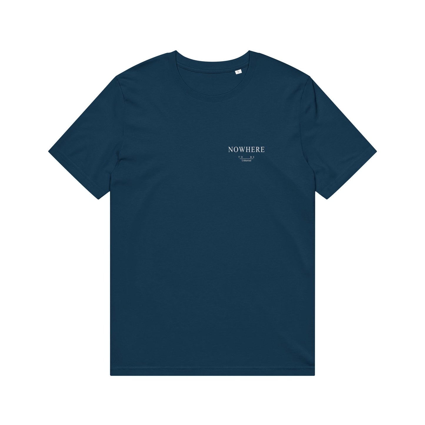 Unhurried Nowhere To Be french navy tee — conscious living slow fashion tee