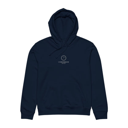 Unhurried hoodie french navy — quiet life apparel slow living hoodie